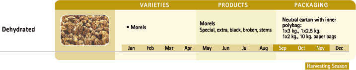 Dehydrated Products Table